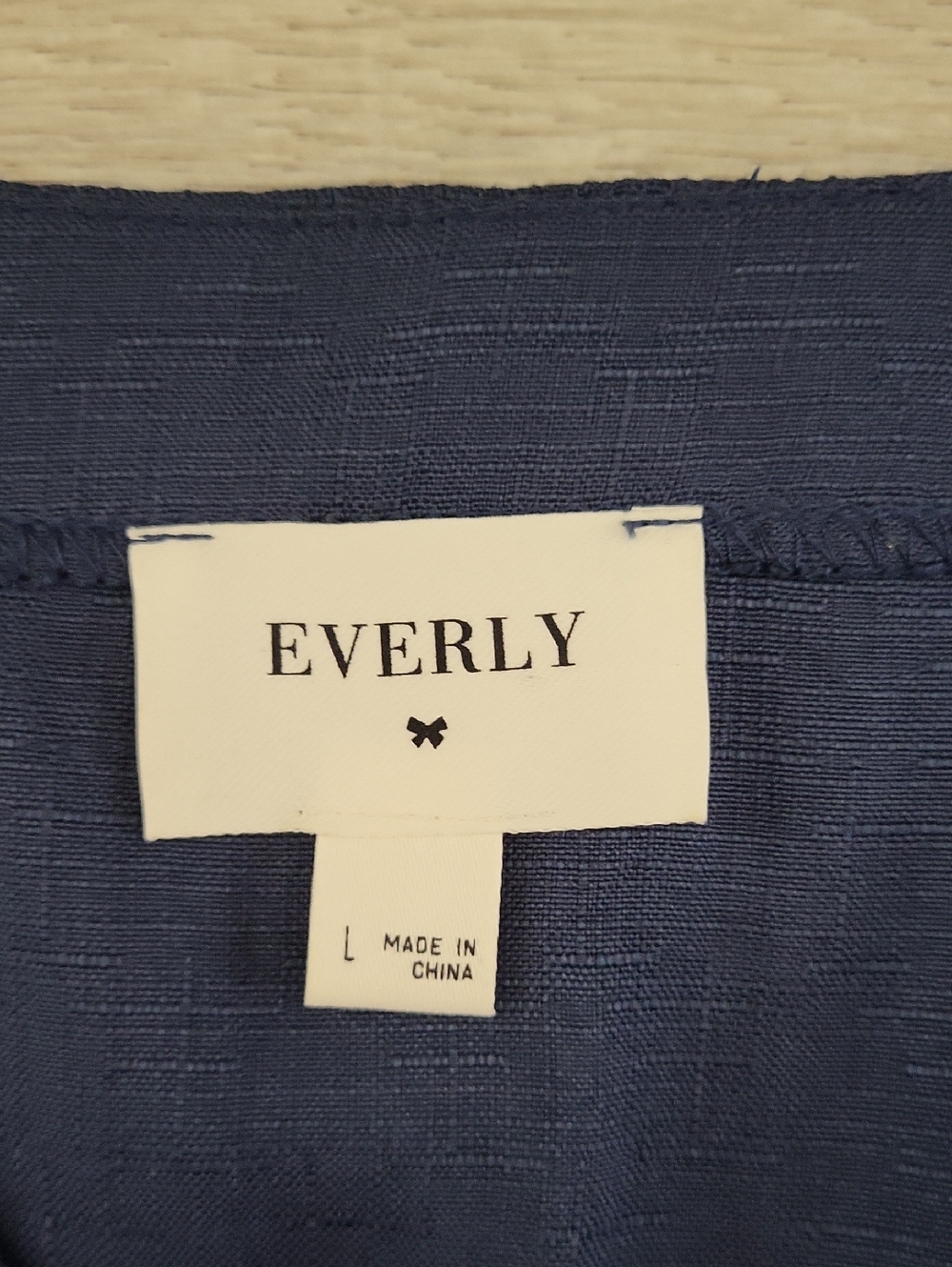 Everly Navy Blue Button Front‎ Belted Dolman Sleeve Dress Large Coastal Capsule - Picture 2 of 10